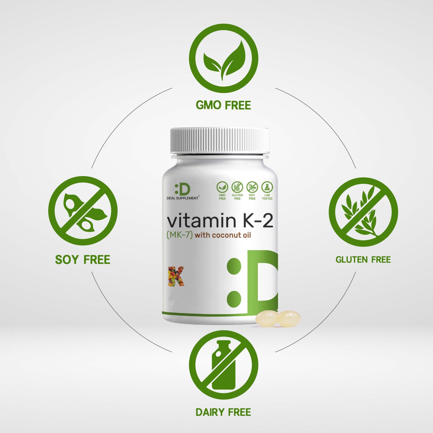 DEAL SUPPLEMENT Vitamin K2 MK-7 200mcg Per Serving, 240 Coconut Oil Softgels | Easily Absorbed Menaquinone-7 Form | Bone, Joint, & Immune Support – Non-GMO Nirvana Guru