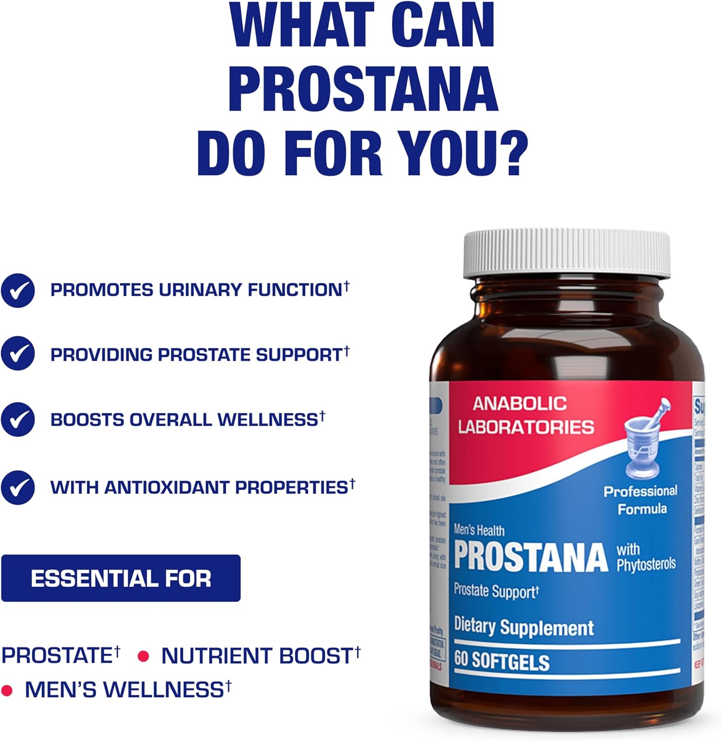 Prostana Prostate Health Supplement for Men - Clinical Formula Herbal Complex with Beta Sitosterol Saw Palmetto and Pumpkin Seed Oil for Prostate Support - Non-GMO & Made in The USA - 1 Month Supply Nirvana Guru