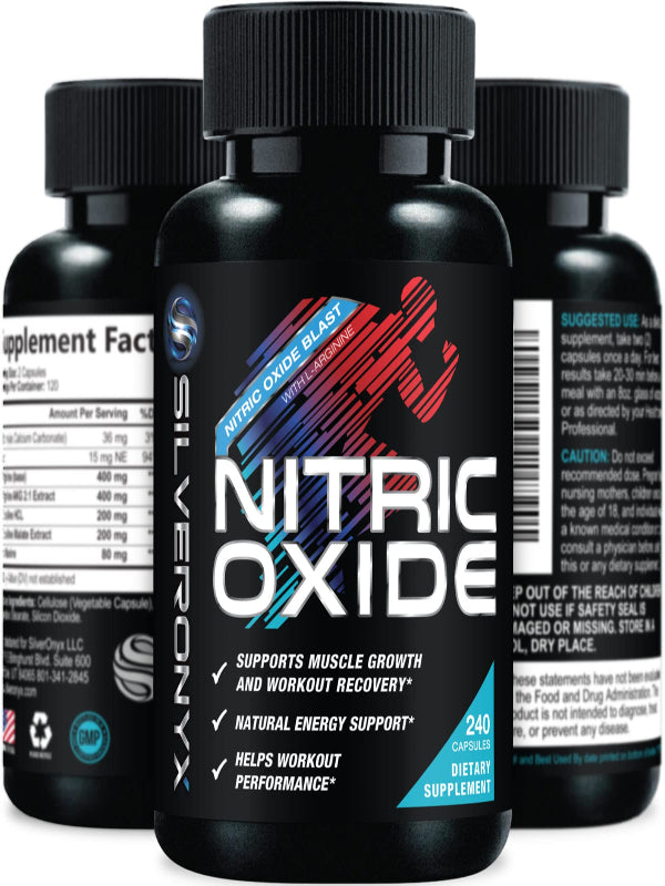 Extra Strength Nitric Oxide Supplement 3X Strength L Arginine, Citrulline Malate, AAKG, Beta Alanine - Premium Muscle Supporting Nitric Booster - Natural Energy & Heart Health Support - 180 Capsules Nirvana Guru
