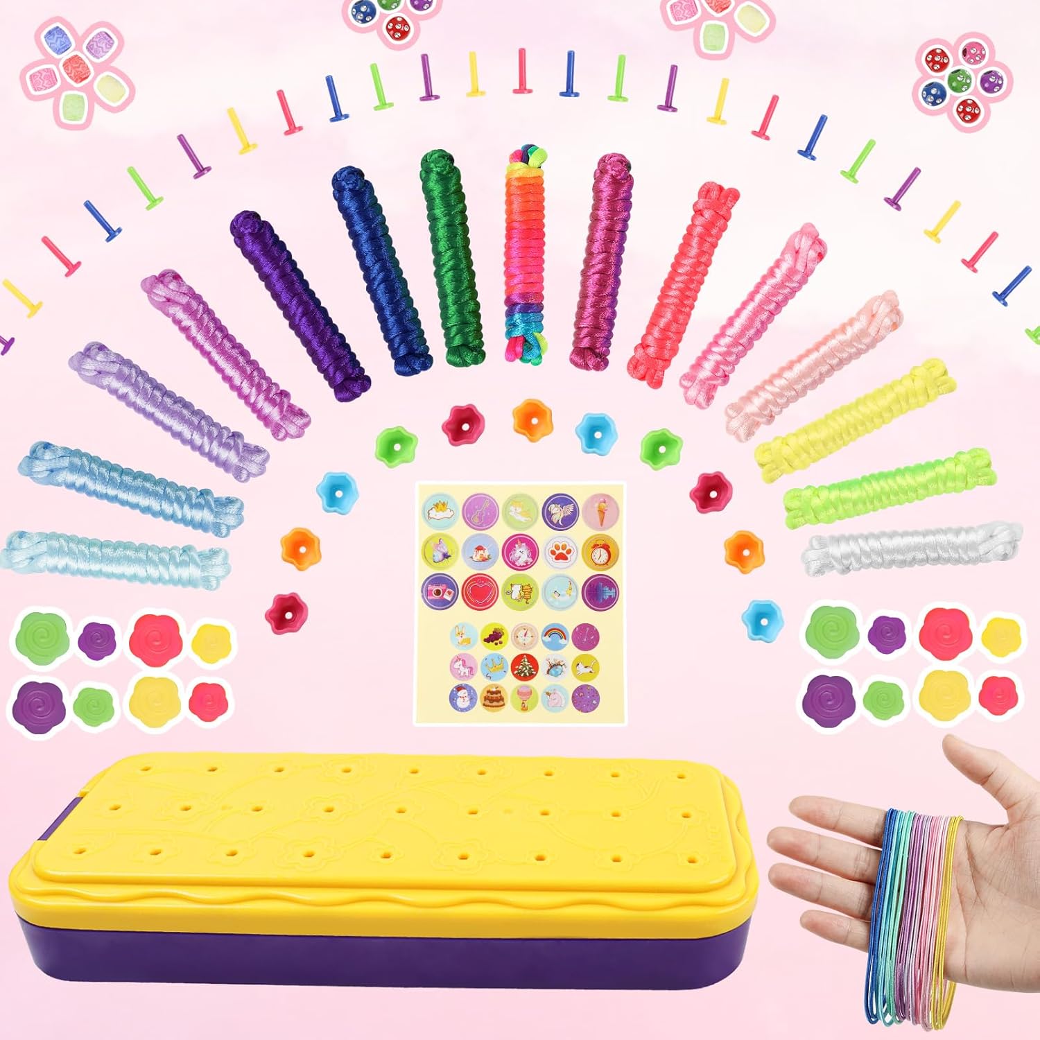 DDAI Arts and Crafts for Kids Age 8-12 Friendship Bracelet Making Kit for Girls - Best Birthday Gifts Ideas for Girl 7 9 10 11 Year Old - Popular Bracelets String Maker Toys Set Nirvana Guru