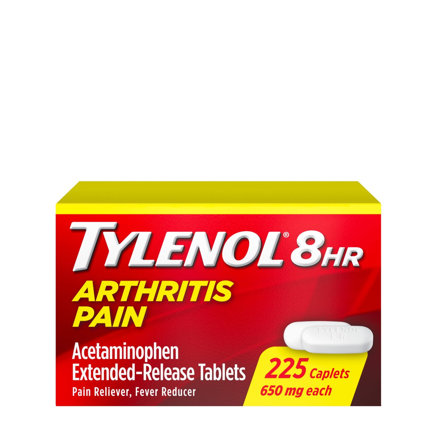 Tylenol 8HR Arthritis Pain Relief Caplets, 650 mg Acetaminophen for Minor Arthritis & Joint Pain, Fever Reducer, Extended Release, Gentle on Stomach, FSA or HSA Eligible, 100 ct