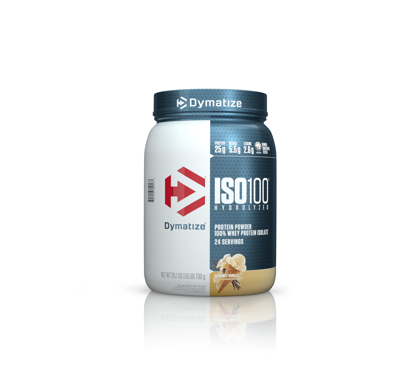 Dymatize ISO100 Whey Protein Powder Isolate, Gourmet Chocolate, 25g of Protein, 20 Servings, 5.5g BCAAs, Less Than 120 Cal., Gluten Free, 1g Fat, 1g Sugar, 2g Carb