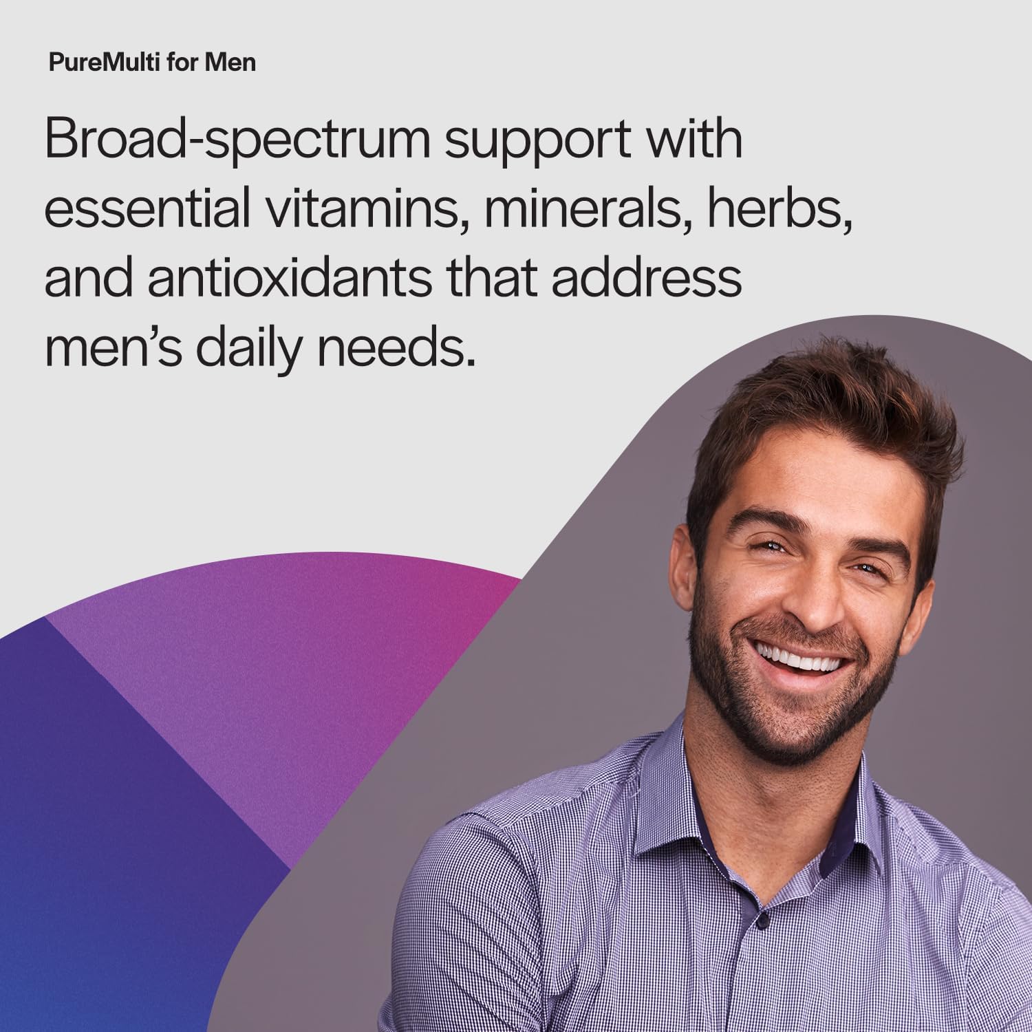 PureFormulas PureMulti for Men - Daily Comprehensive Multivitamin for Men's Health, Vitality, Energy, Focus, & Performance. Mens Vitamins A, C, D, E, & B12, Zinc Calcium, Magnesium & More 60 Capsules - Nirvana Guru