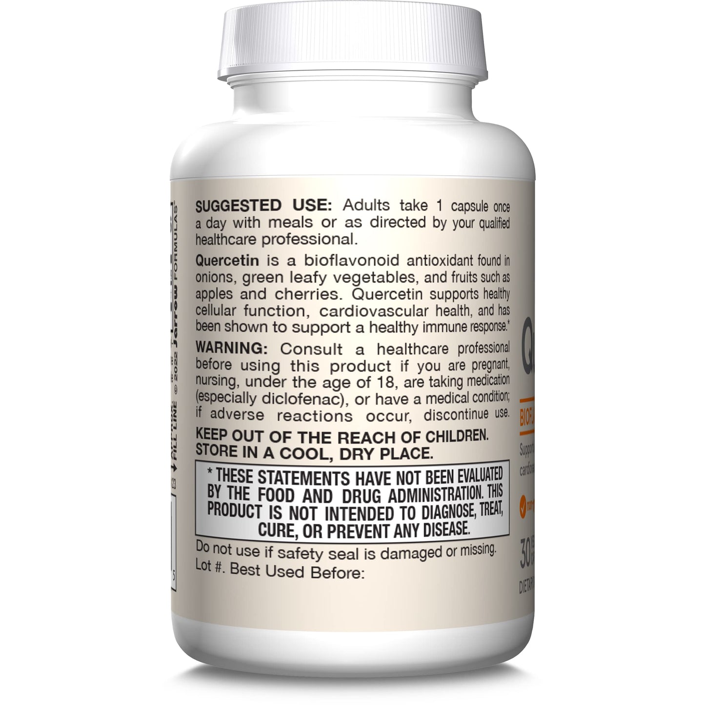 Jarrow Formulas Quercetin Supplements - 500 mg, Antioxidant Support for Cardiovascular and Immune Health, Supplement with 200 Veggie Capsules - Nirvana Guru