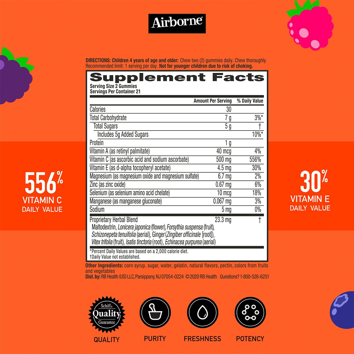 Airborne 500mg Vitamin C + Zinc Immune Support Supplement Gummies for Kids, Assorted Fruit Flavor, Gluten Free Crafted Blend with Powerful Antioxidants Vitamins C & E, 42 Gummies (3 Pack) Nirvana Guru