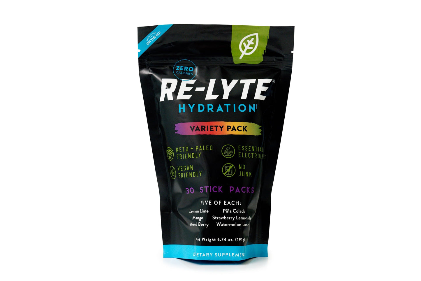 REDMOND Re-Lyte Hydration Electrolyte Powder Mix, Variety Pack, 30 Stick Packs Nirvana Guru