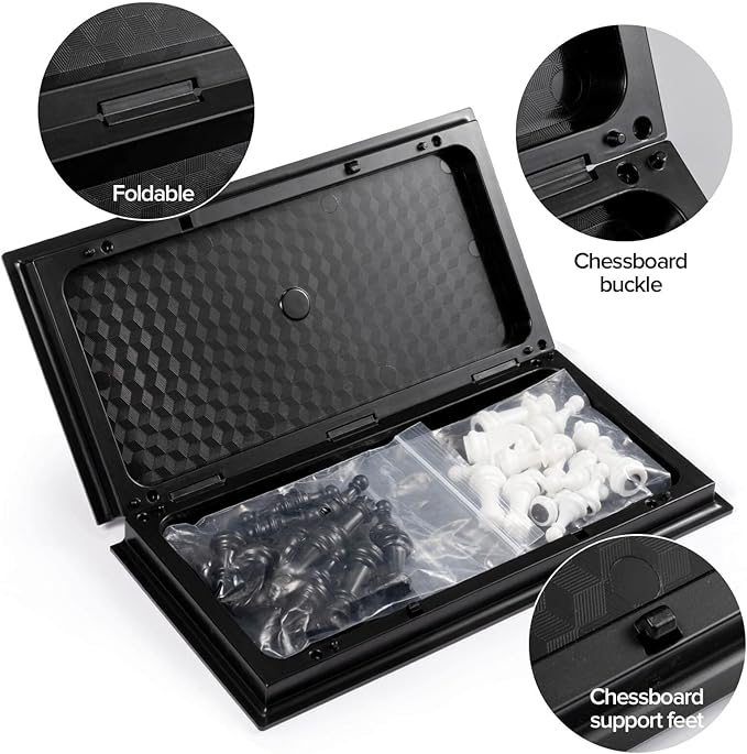 Chess Sets Travel Board Games: Magnetic Folding Chess Board with Instructions Teen Gifts Family Games Educational Toys for Kids and Adults 9.5 Inch nirvanaguru