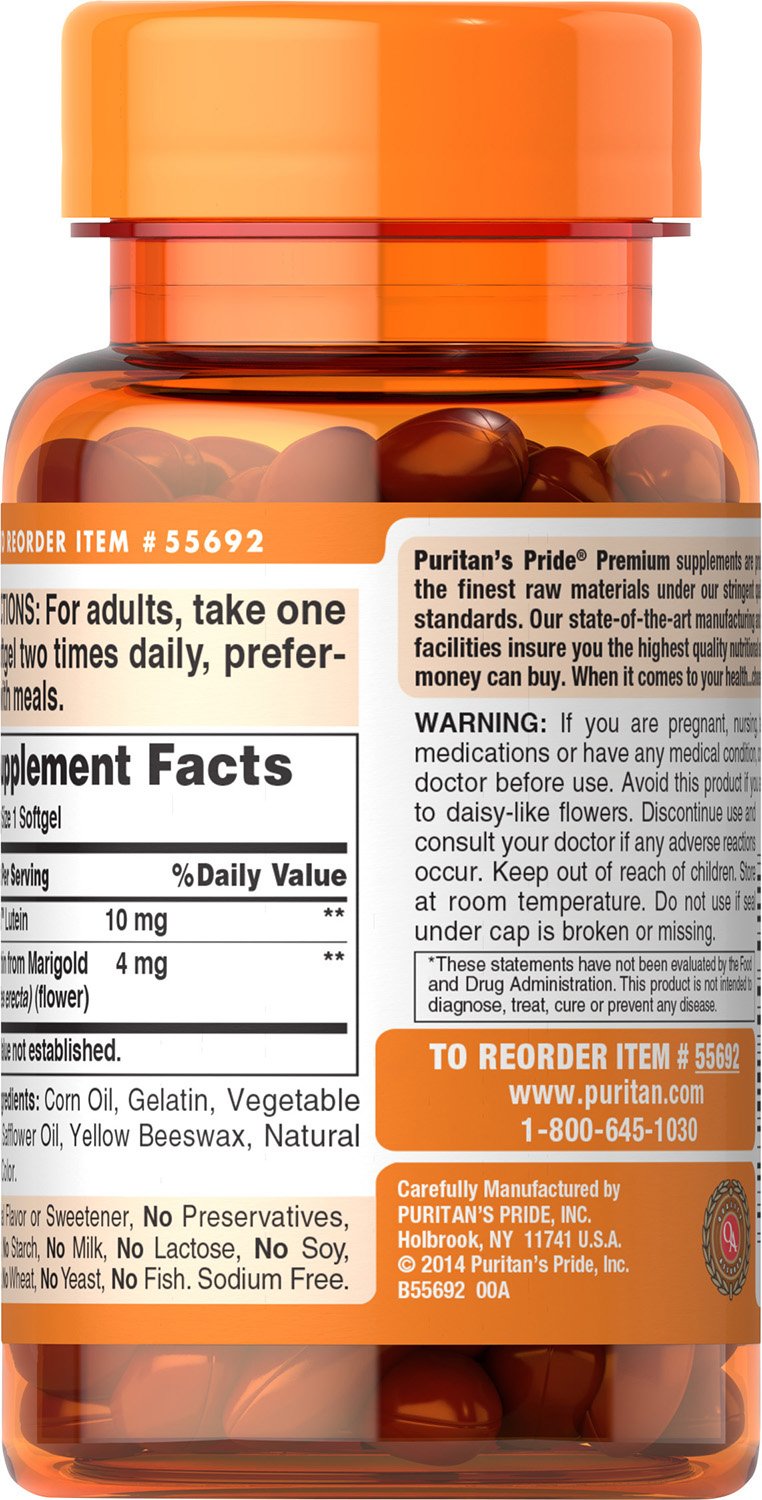 Puritan's Pride Premium Lutigold Lutein Carotenoid 40mg with Zeaxanthin for Men and Women, Dietary Supplement for Eye Health Support, 8 Month Supply, 120 Easy-to-Swallow Softgels Nirvana Guru
