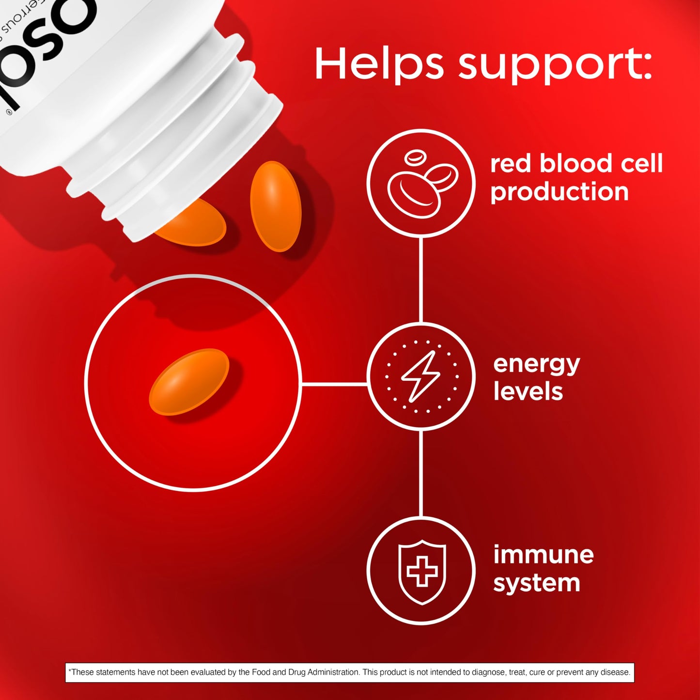 Feosol Complete Iron Supplement Caplets, Bifera Iron for High Absorption, Heme and Non-Heme Dual Action Minimizes Side Effects, 1 Per Day, for Energy and Immune System Support, Made in USA, 30 Count Nirvana Guru
