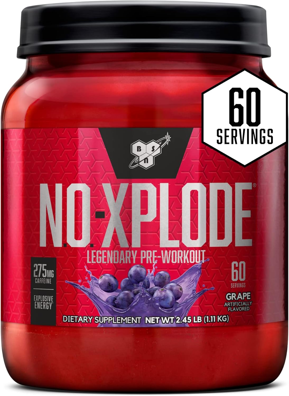 BSN N.O.-XPLODE Pre Workout Powder, Energy Supplement for Men and Women with Creatine and Beta-Alanine, Flavor: Fruit Punch, 30 Servings Nirvana Guru