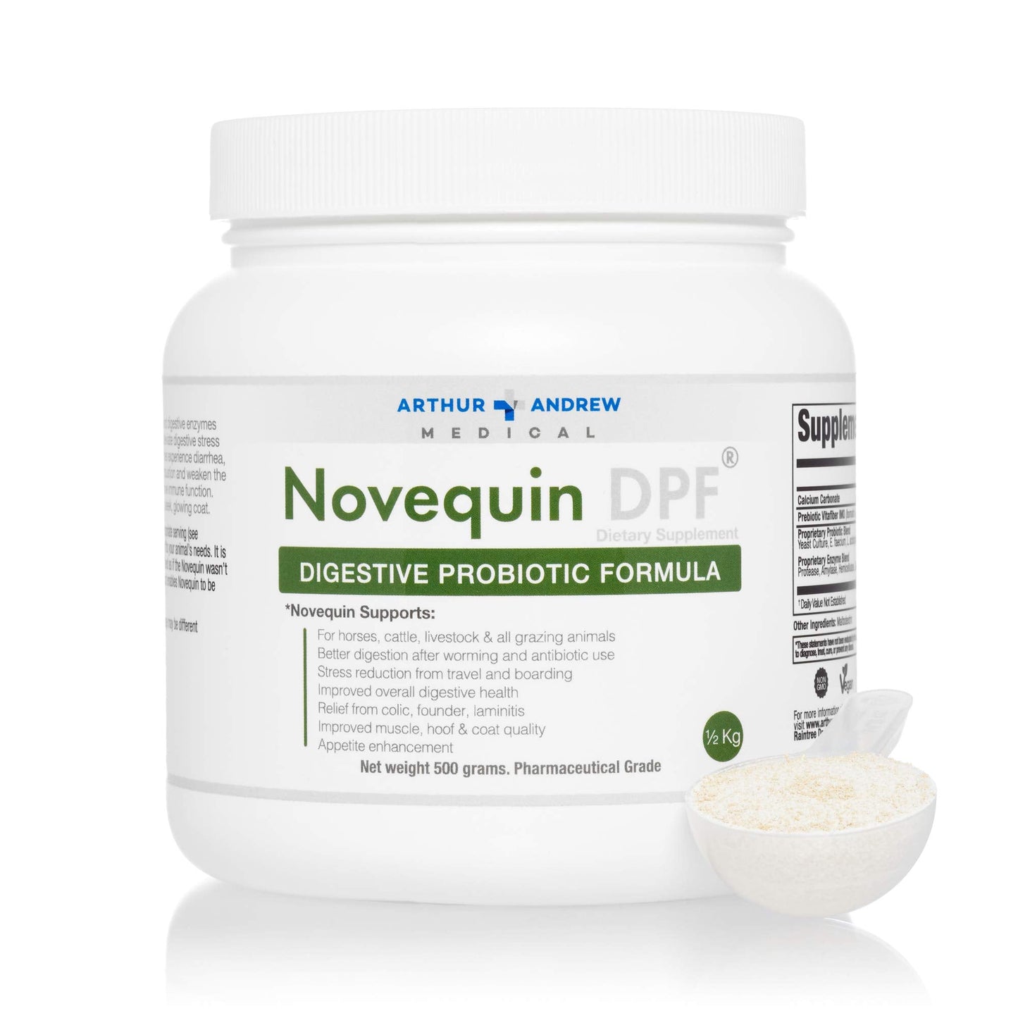 Arthur Andrew Medical, Novequin DPF, Digestive Probiotic Formula for Large Animals, Prebiotics, Probiotics, and Enzymes, Non-GMO, 1000 Grams Nirvana Guru