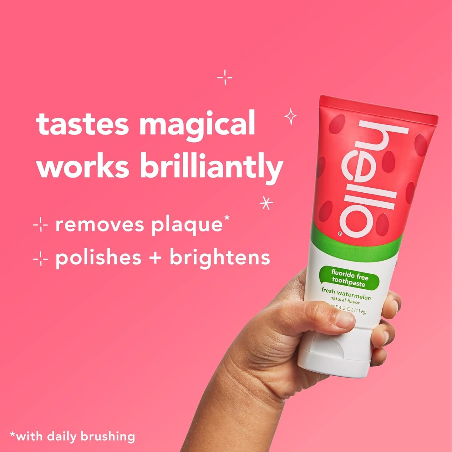 hello Fresh Watermelon Fluoride Free Kids Toothpaste, 4.2 Oz Tube Nirvana Guru