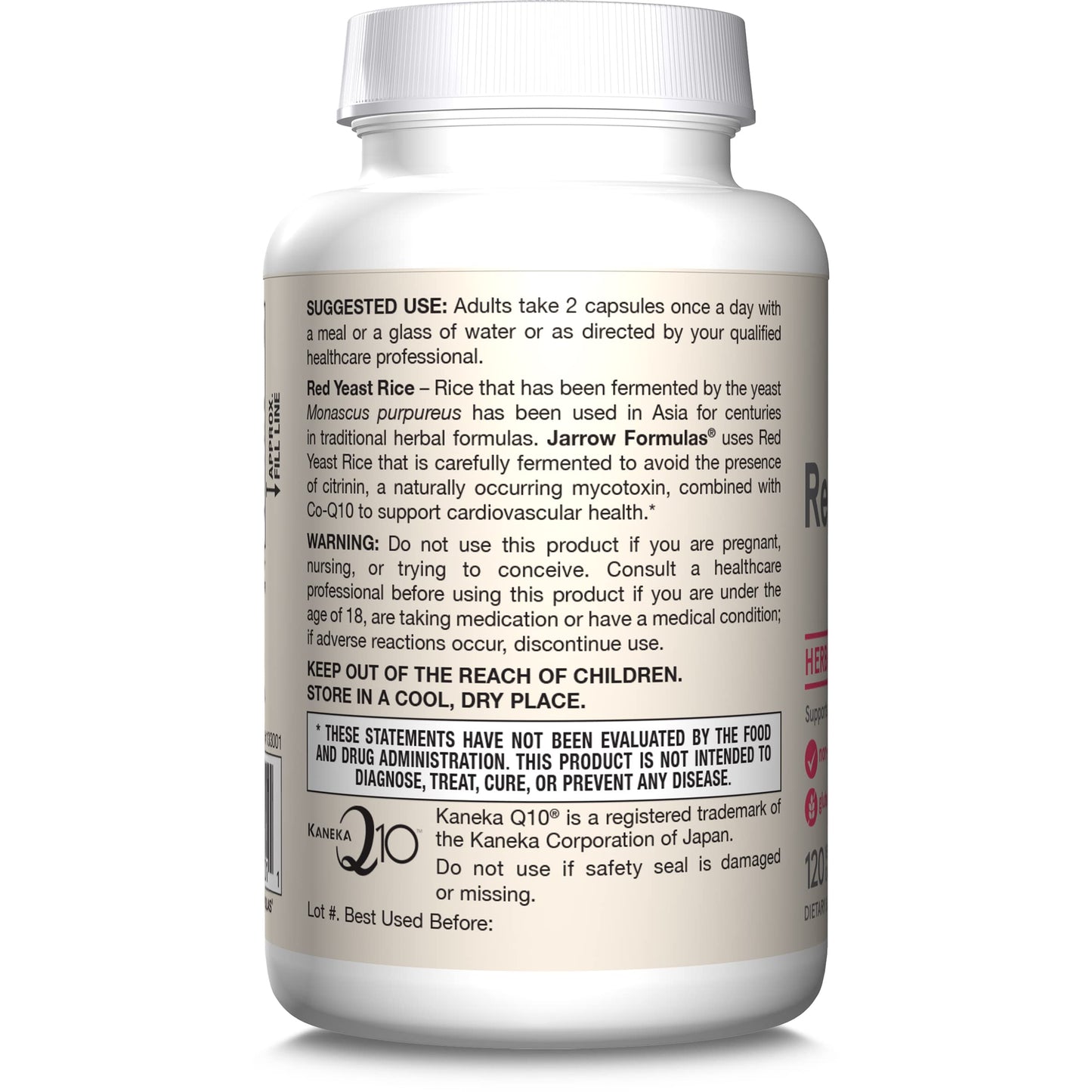 Jarrow Formulas Red Yeast Rice 1200 mg & Co-Q10 100 mg Per Serving - 120 Veggie Caps - 60 Servings - Herbal Heart Health Dietary Supplement - Supports Cardiovascular & Heart Health - Vegan - Nirvana Guru
