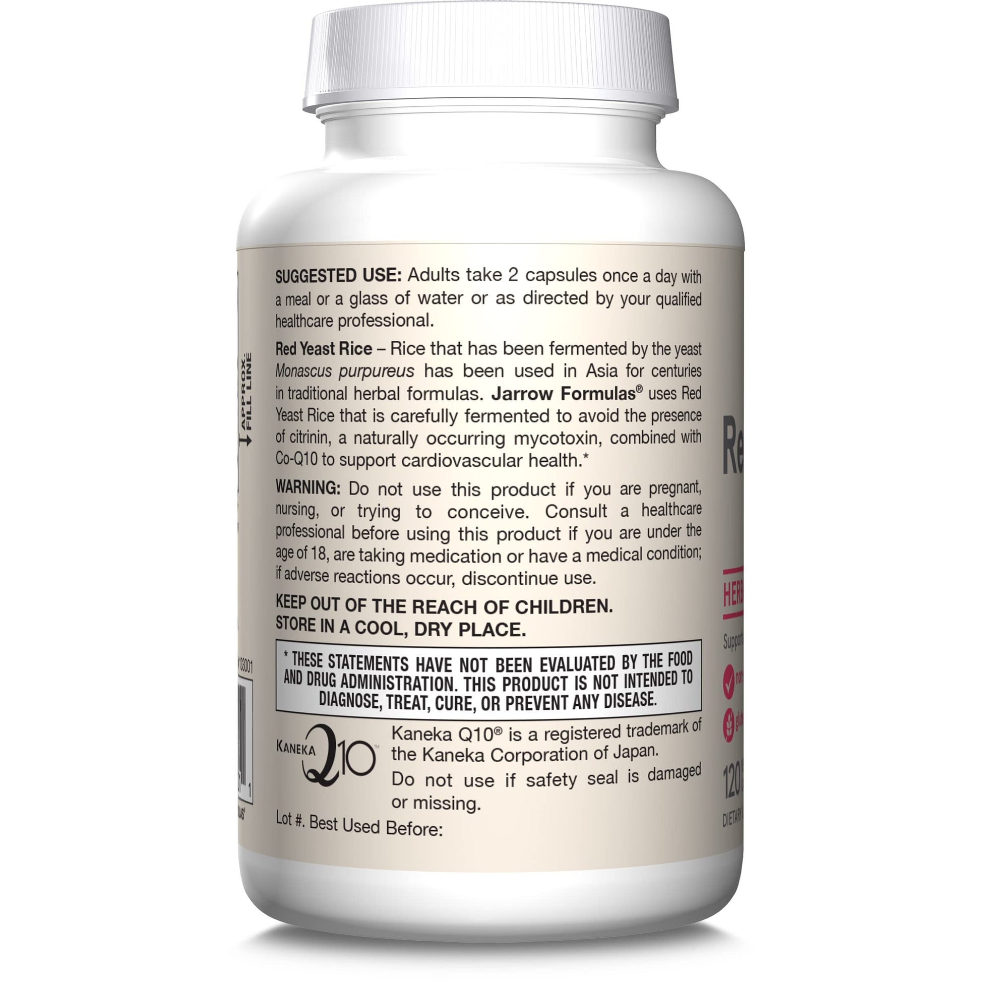 Jarrow Formulas Red Yeast Rice 1200 mg & Co-Q10 100 mg Per Serving - 120 Veggie Caps - 60 Servings - Herbal Heart Health Dietary Supplement - Supports Cardiovascular & Heart Health - Vegan - Nirvana Guru