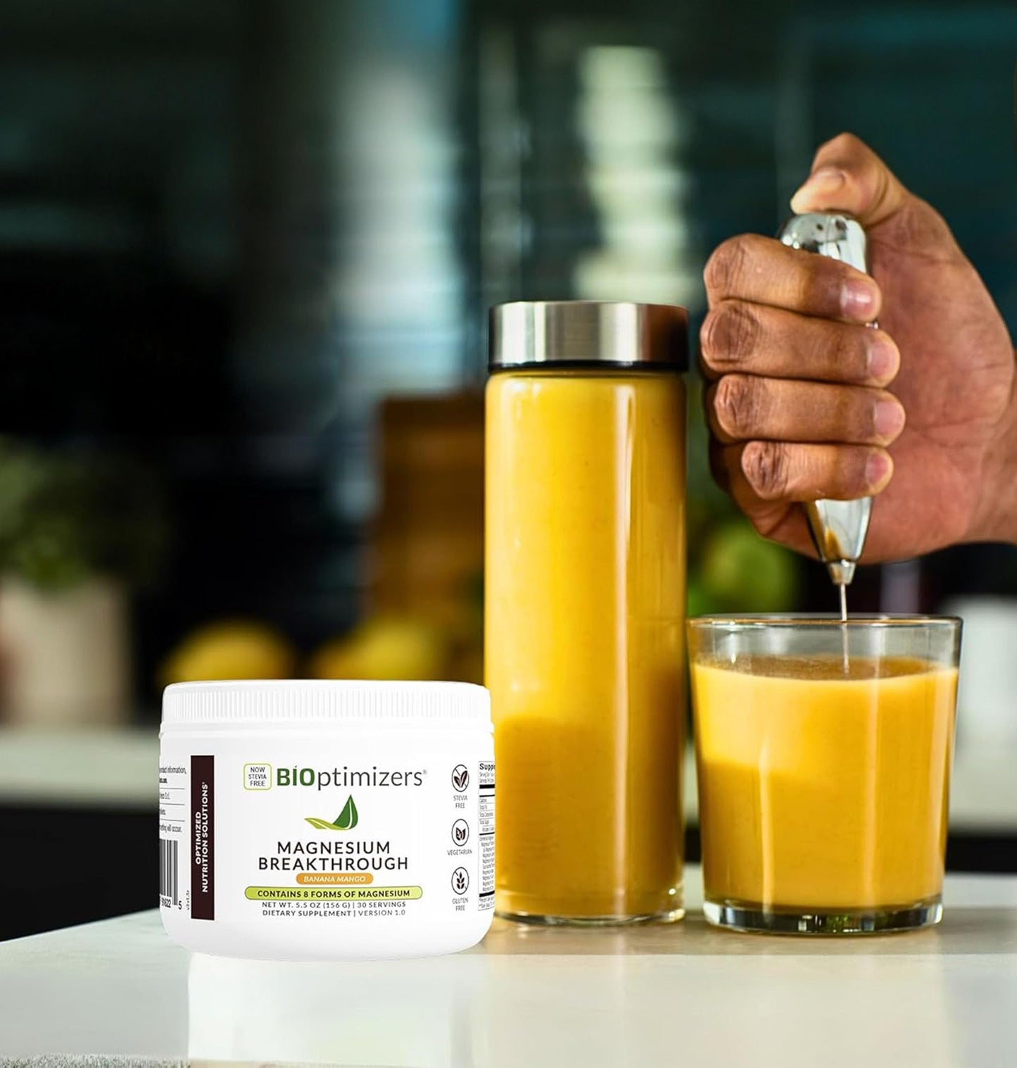 BIOptimizers Magnesium Breakthrough Drink - 8 Forms of Magnesium, Electrolytes, Sleep Health, Stress, Muscle Recovery, Heart Support | Glycinate, Citrate, Malate- Raspberry Lemon Nirvana Guru