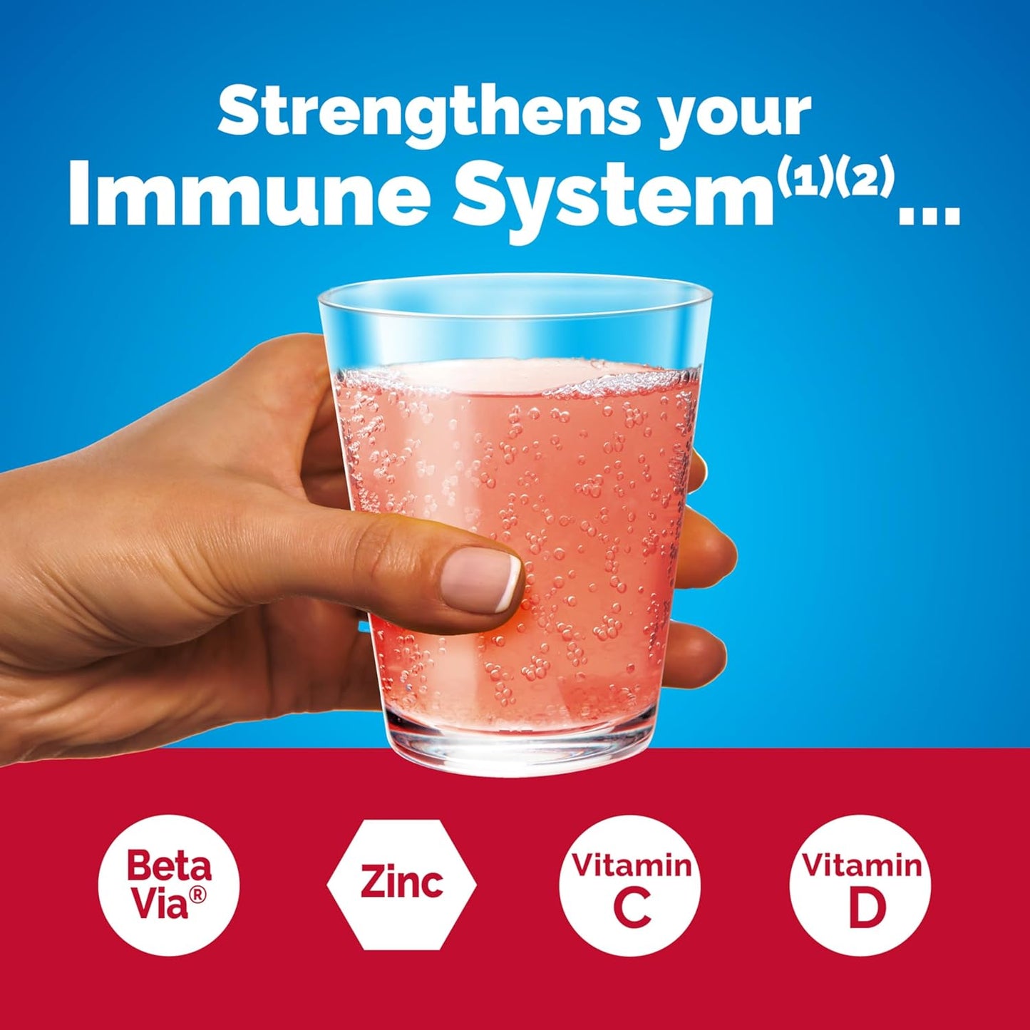 Emergen-C Immune+ Triple Action Immune Support Powder, BetaVia (R), 1000mg Vitamin C, B Vitamins, Vitamin D and Antioxidants, Raspberry – 30 Count Nirvana Guru