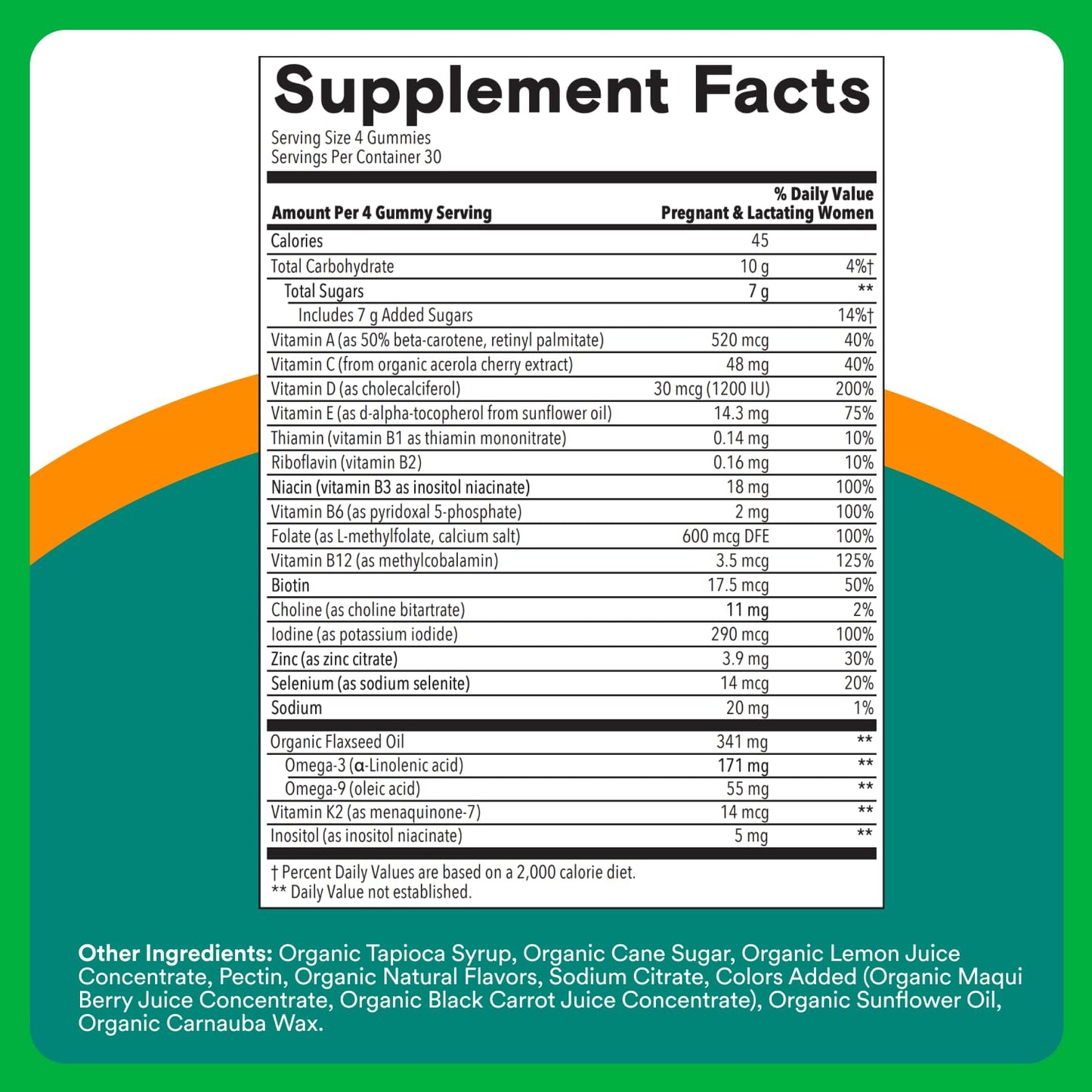 SmartyPants Prenatal Vitamins for Women, Sugar Free Multivitamin Gummies: Methylfolate, Omega 3 (ALA) Vitamin D3, C, Vitamin B12, B6, A, K & Zinc, Inositol, Erythritol Free, 60 Count (20 Day Supply) Nirvana Guru