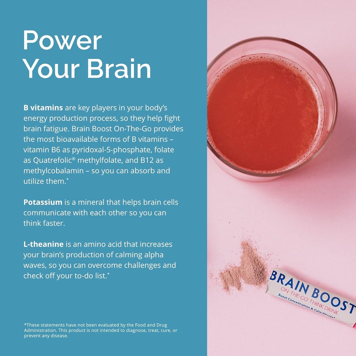 BRAINMD Dr Amen Brain Boost On The Go - 10 Packets, Berry Flavor - Nootropic Drink Powder, Promotes Focus, Clarity & Mental Energy - Caffeine Free, Gluten Free - 10 Servings Nirvana Guru