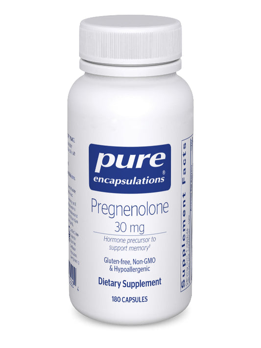 Pure Encapsulations Pregnenolone - 30 mg - Hormone Support - Memory Support & Brain Supplement - Gluten Free & Vegan - 180 Capsules - Nirvana Guru