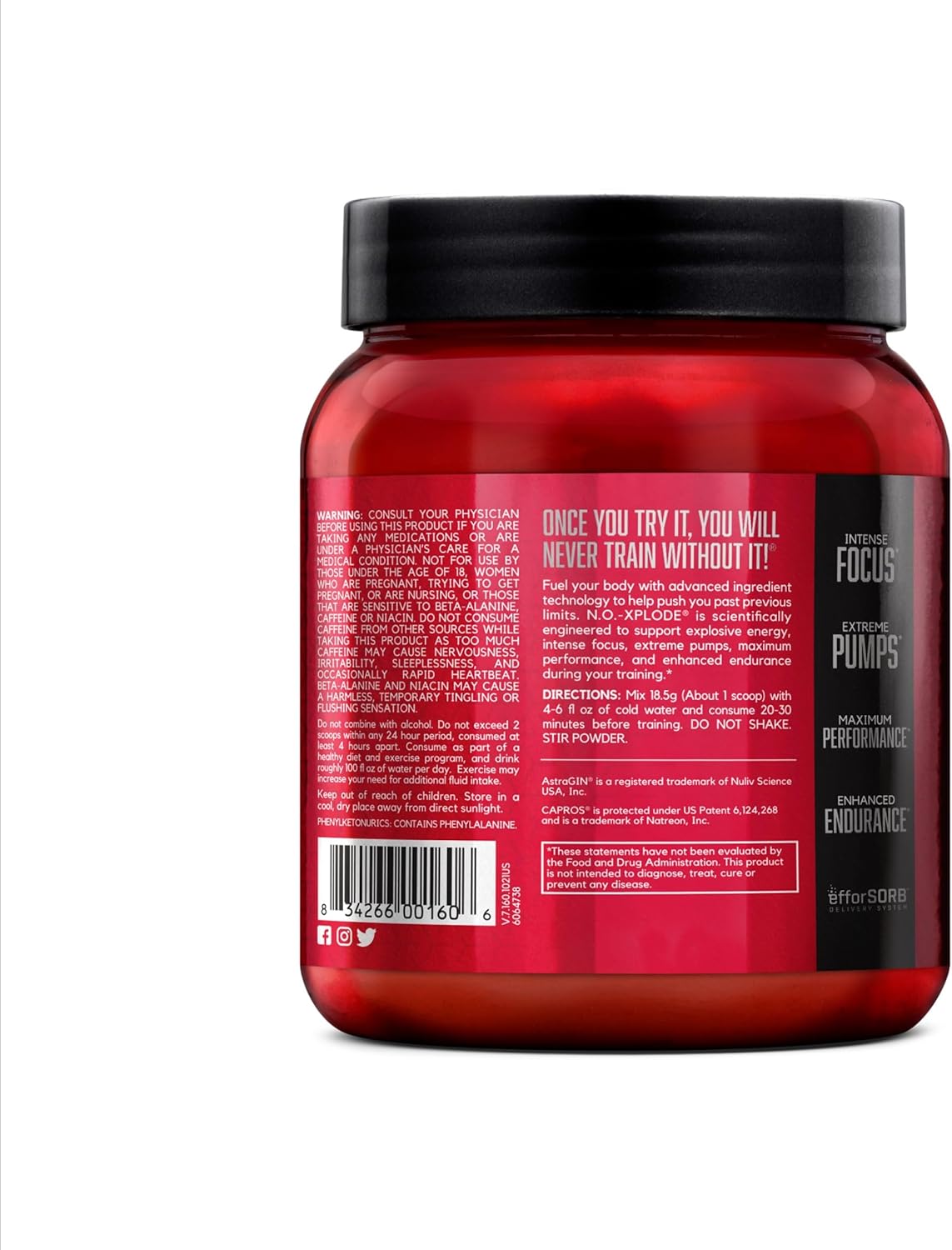 BSN N.O.-XPLODE Pre Workout Powder, Energy Supplement for Men and Women with Creatine and Beta-Alanine, Flavor: Fruit Punch, 30 Servings Nirvana Guru