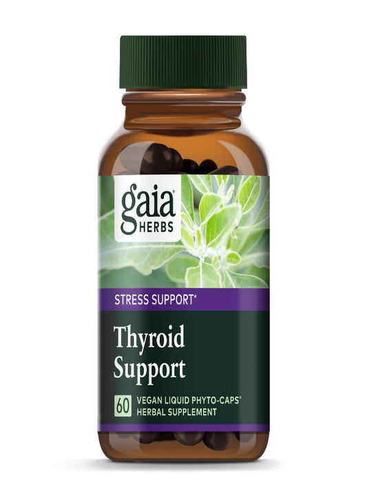 Gaia Herbs Thyroid Support - Made with Ashwagandha, Kelp, Brown Seaweed, and Schisandra to Support Healthy Metabolic Balance and Overall Well-Being - 60 Vegan Liquid Phyto-Capsules (20-Day Supply) - Nirvana Guru