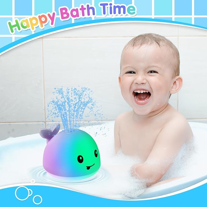 Gigilli Bath Toys for Kids Ages 1-3 or Babies 0-6-12-18 Months, Light Up Whale Sprinkler Bathtub Water Pool Toys for Toddlers 1-3 2-4, Infant Bath Toy for 1 Year Old Boys Girls First Birthday Gifts nirvanaguru