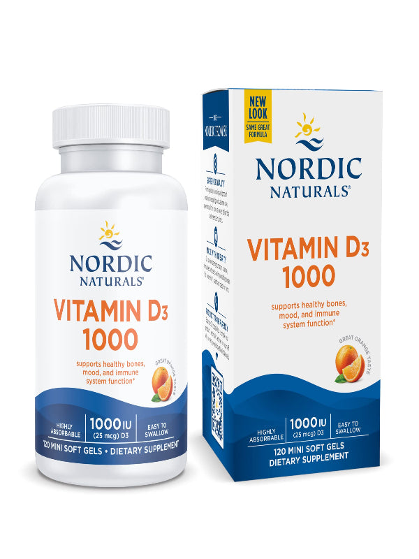 Nordic Naturals Vitamin D3 5000, Orange - 120 Mini Soft Gels - 5000 IU Vitamin D3 - Supports Healthy Bones, Mood & Immune System Function - Non-GMO - 120 Servings - Nirvana Guru