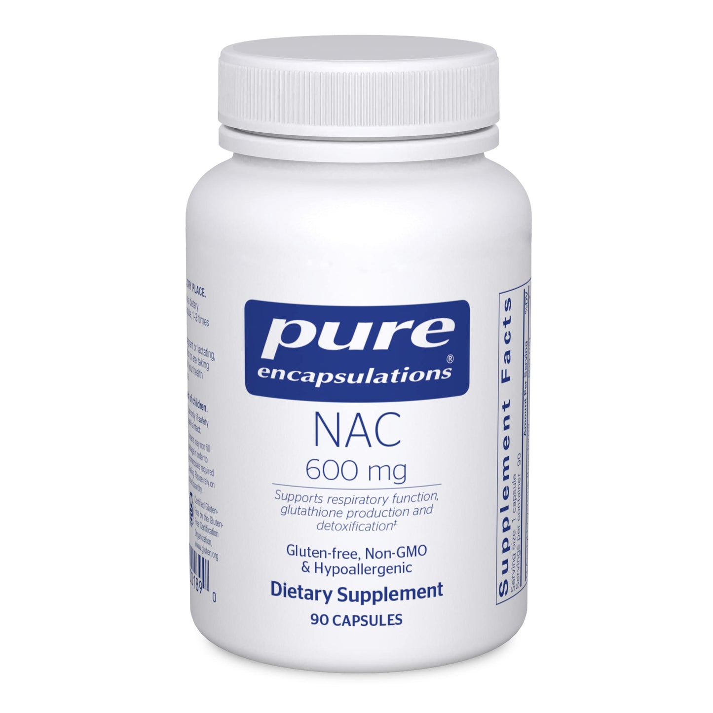 Pure Encapsulations NAC 600 mg - N-Acetyl Cysteine NAC Supplement for Lung Health & Immune Support, Liver Support & Antioxidants* - with Freeform N-Acetyl-L-Cysteine - 90 Capsules Nirvana Guru