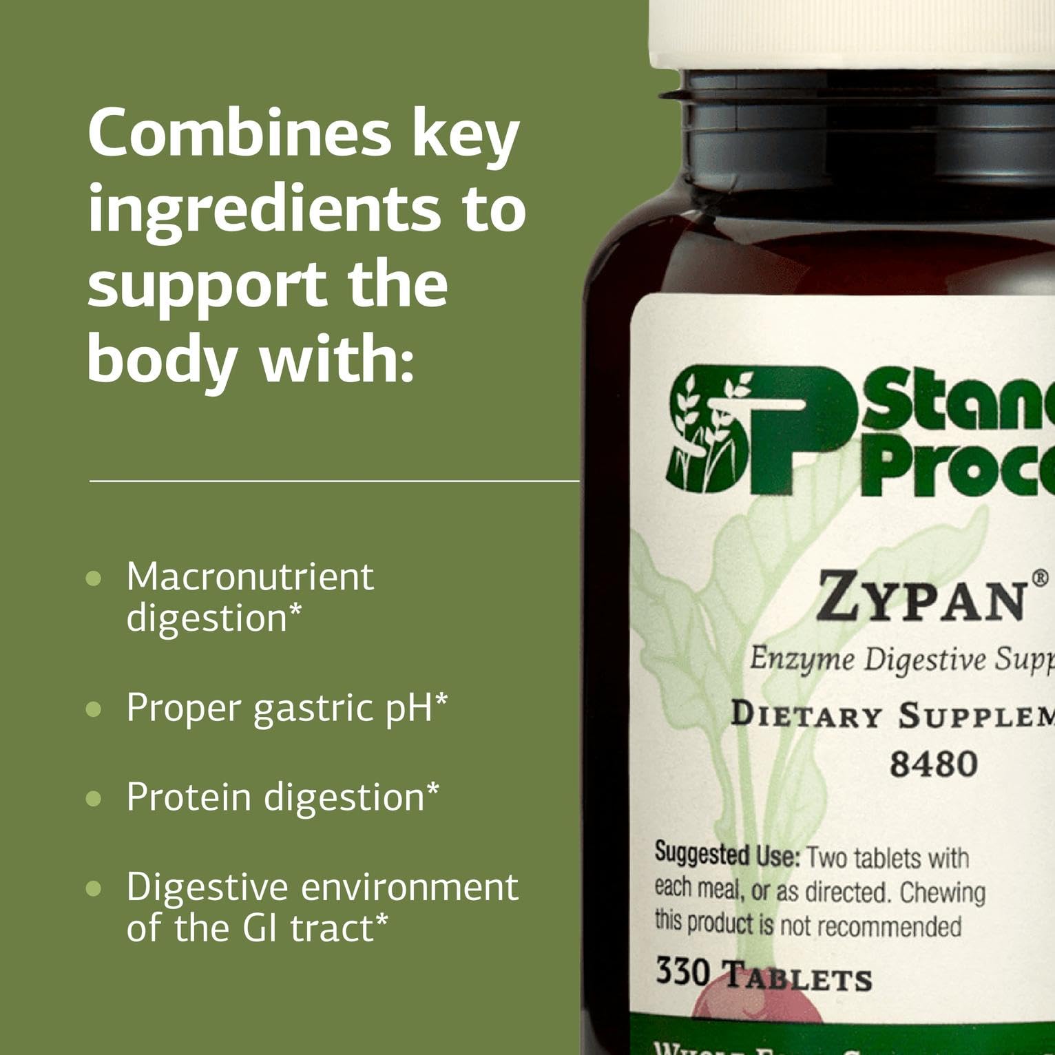Standard Process Inc. Zypan - Digestive Health Support Supplement - HCI Supplement with Pancreatin, Betaine Hydrochloride & Pepsin - Support Macronutrient Digestion - 330 Tablets Nirvana Guru