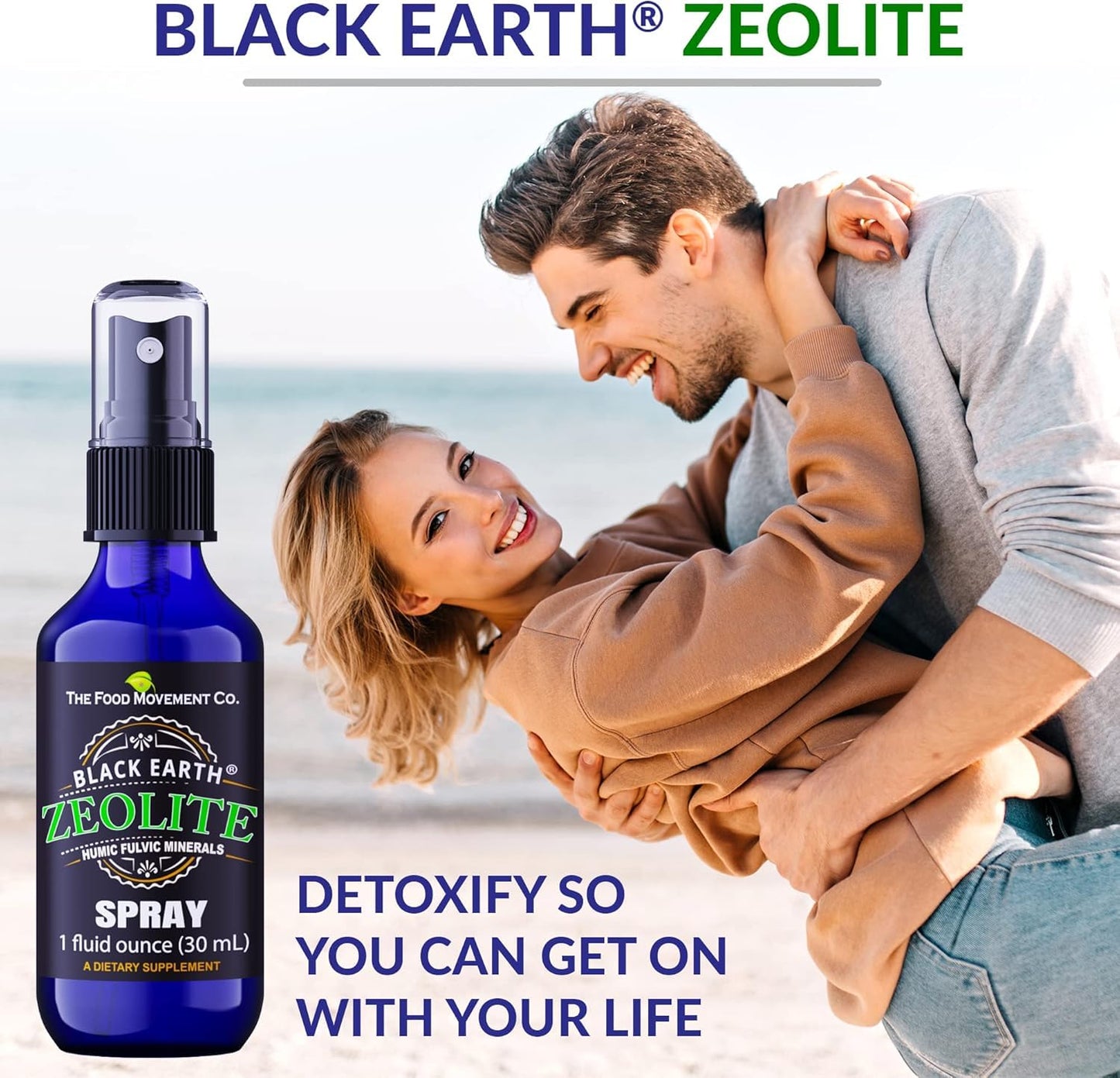 Black Earth Zeolite with Humic Fulvic Acids, Trace Minerals, for Adults and Kids Supports Gut Health, Immune Support, Digestion and Elimination and More 1oz Liquid Pump Spray Supplement Nirvana Guru