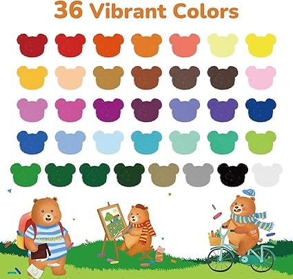 36 Color Twist Crayons for Toddlers 1-3 and Kids 4-8, Non-Toxic Washable Crayons 2-4, Ultra-Silky Easy-Grip Art Supplies, Ideal Coloring Gift for Boys and Girls nirvanaguru