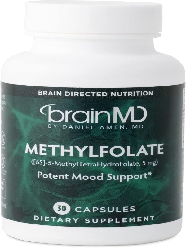 Dr Amen BrainMD Methylfolate - 30 Capsules - Potent Mood Support - Gluten Free - 30 Servings Nirvana Guru