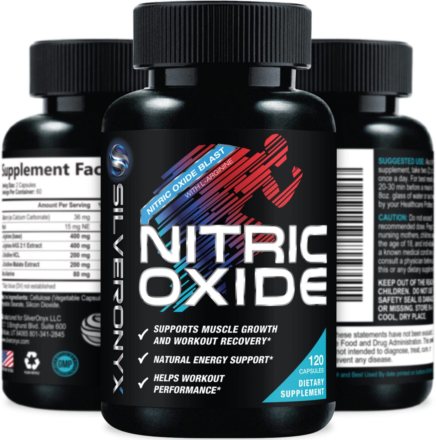 Extra Strength Nitric Oxide Supplement 3X Strength L Arginine, Citrulline Malate, AAKG, Beta Alanine - Premium Muscle Supporting Nitric Booster - Natural Energy & Heart Health Support - 180 Capsules Nirvana Guru