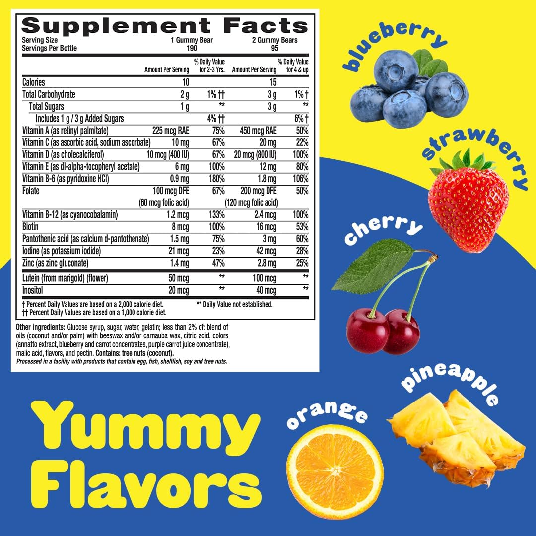 L'il Critters Gummy Vites Daily Kids Multivitamins Assorted Fruit Flavors for Ages 2+ Toddlers & Kids, Gummy Vitamin with Vitamin C and D, 95-190 Day Supply, 190 Gummies Nirvana Guru