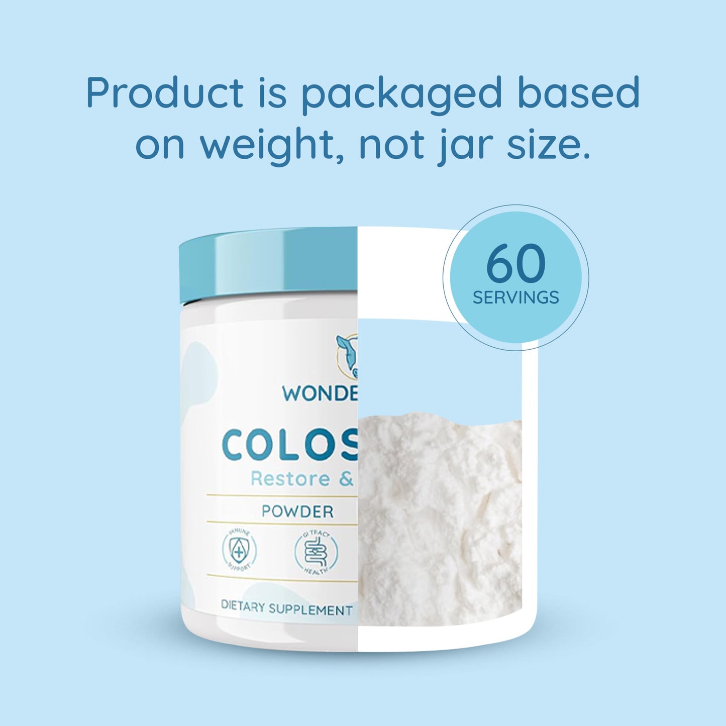 Colostrum Supplement Powder for Gut Health, Immune Support, Muscle Recovery & Wellness | Natural IgG Pure Whole Bovine Colostrum Superfood, Unflavored, 60 Servings Nirvana Guru