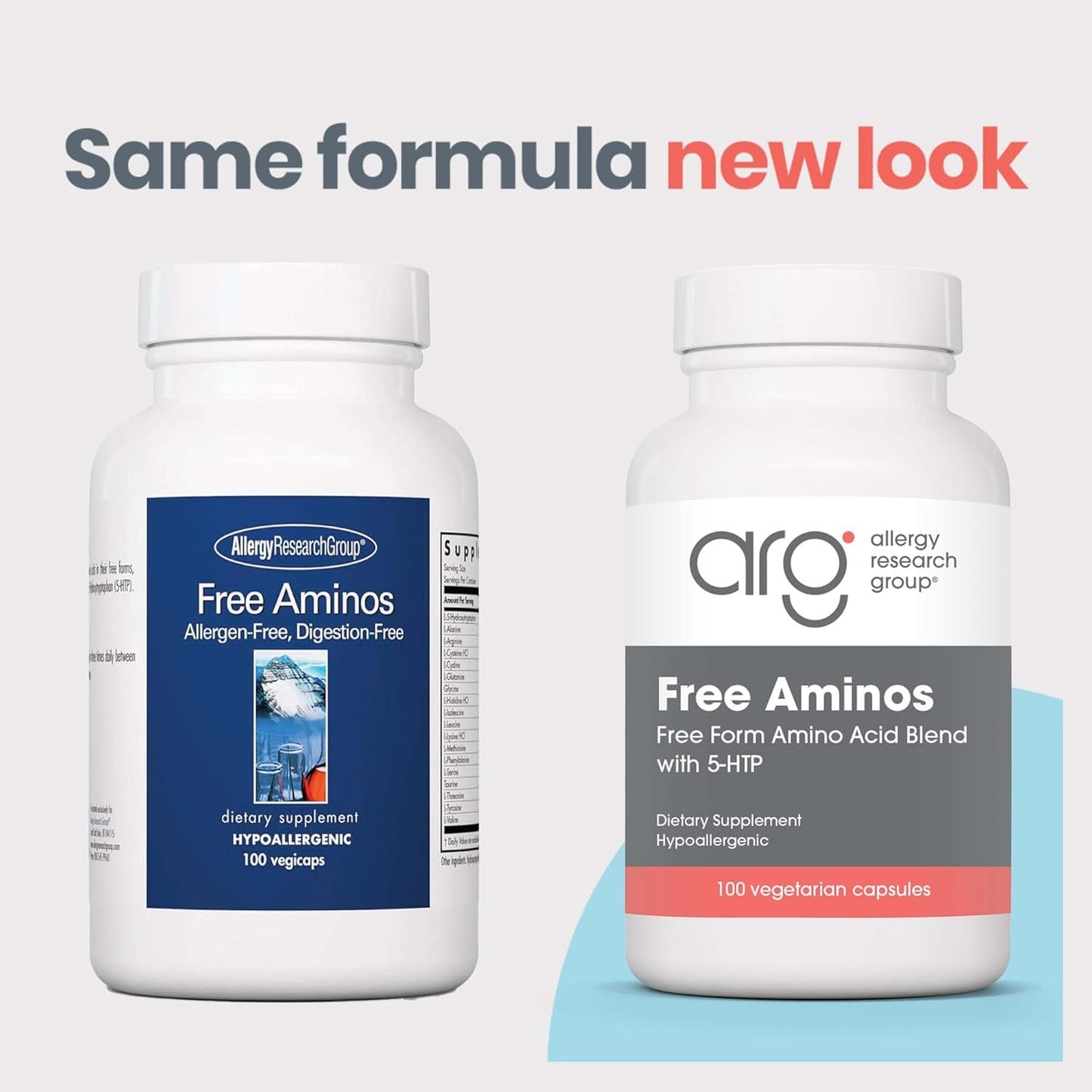 Allergy Research Group Free Aminos Supplement - Free Form Amino Acids, Essential Amino Acids Complex, Lean Muscle Mass Support, Allergen-Free, Digestion-Free, Vegetarian Capsules - 100 Count Nirvana Guru