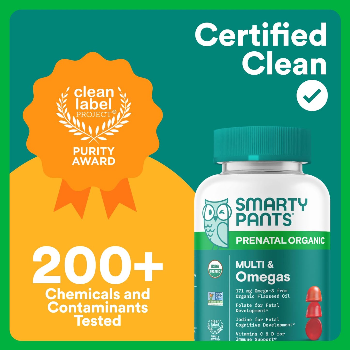 SmartyPants Prenatal Vitamins for Women, Sugar Free Multivitamin Gummies: Methylfolate, Omega 3 (ALA) Vitamin D3, C, Vitamin B12, B6, A, K & Zinc, Inositol, Erythritol Free, 60 Count (20 Day Supply) Nirvana Guru