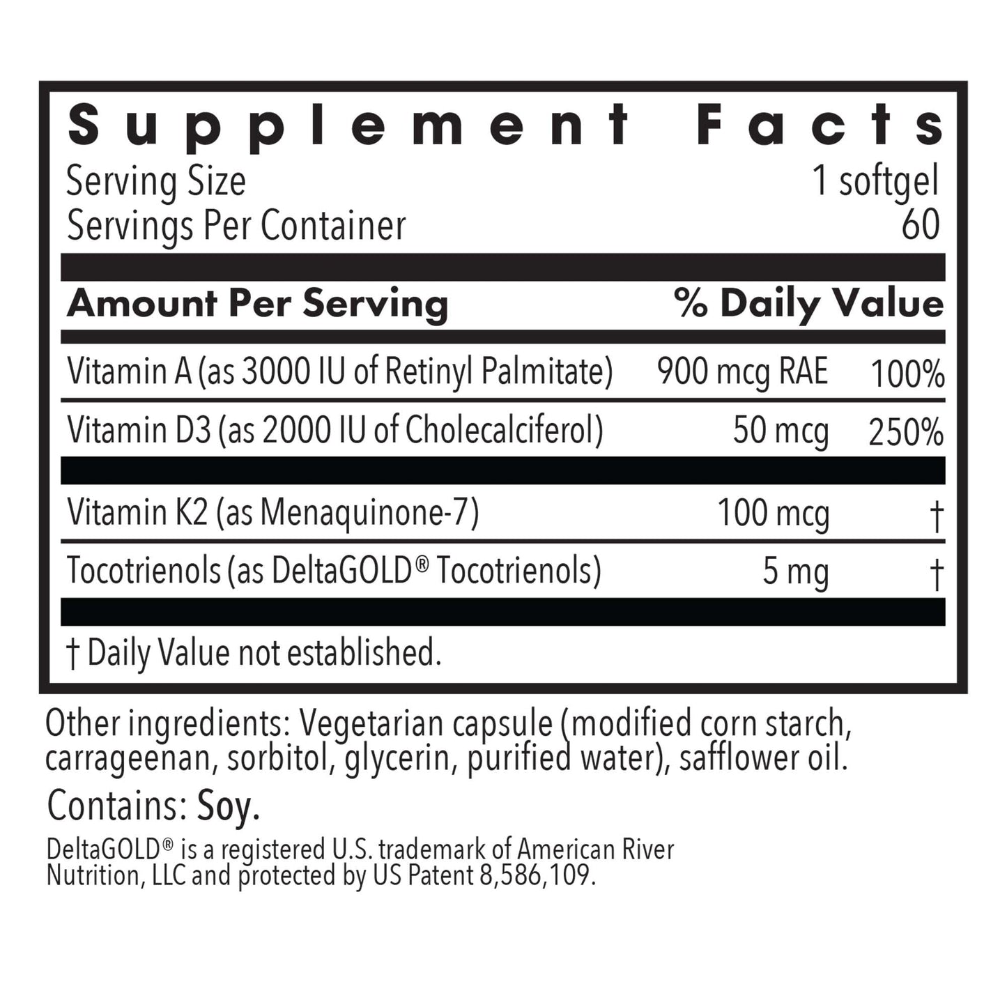 Allergy Research Group Vitamin D3 Complete - Vitamin D3 and K2 Supplement, Daily Balance, with Vitamin A, DeltaGold Tocotrienols, High Potency, Veggie Softgels - 60 Count Nirvana Guru