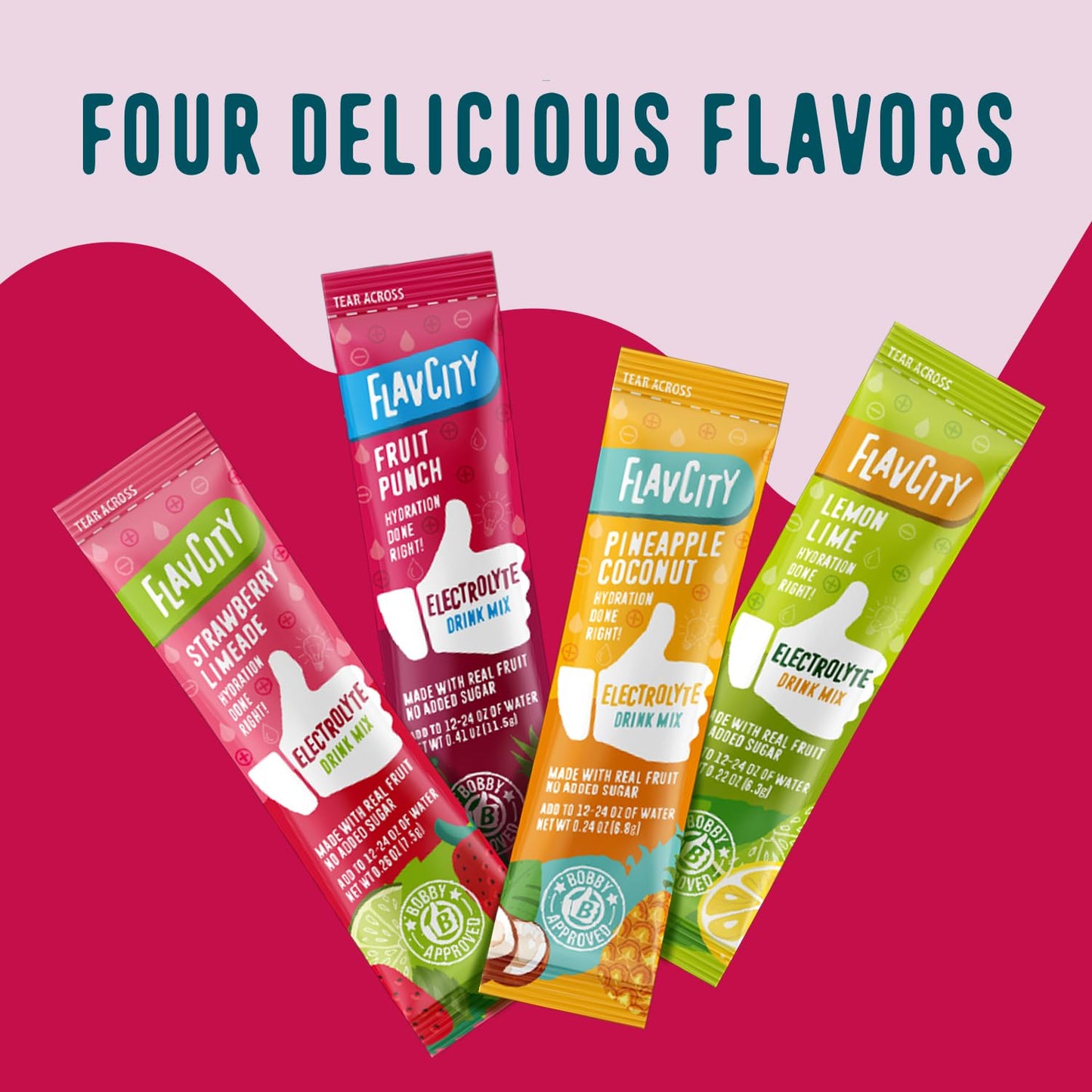 FlavCity Electrolytes Powder Packets - 28 Hydration Packets, Variety Pack - No Added Sugar - Hydration Powder with Real Fruit & Unrefined Sea Salt - Keto & Gluten-Free (28 Stick Packs) Nirvana Guru