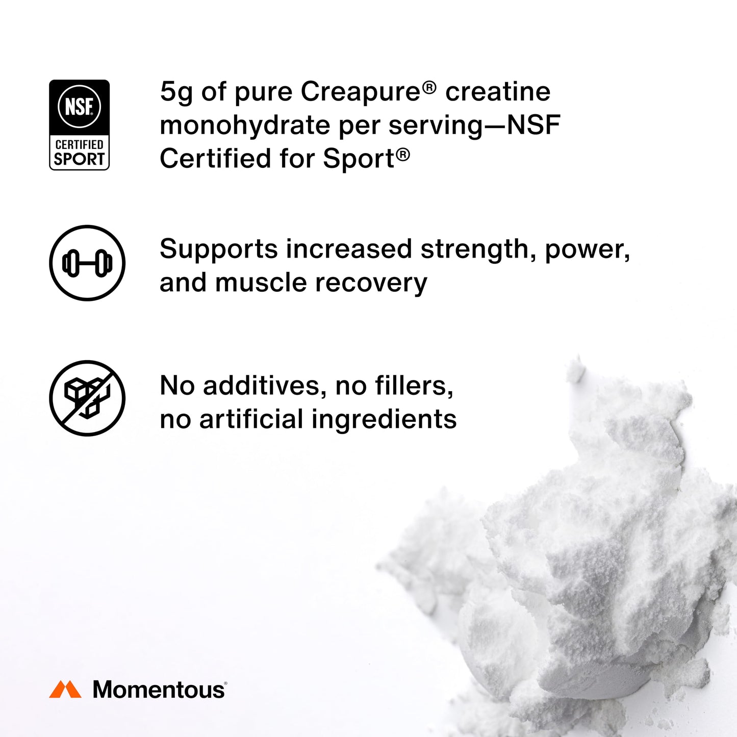 Momentous Creatine Monohydrate Powder - Creapure® Creatine Powder Supports Strength, Lean Muscle, & Recovery for Men & Women - 5 g per Serving - 90 Servings Nirvana Guru