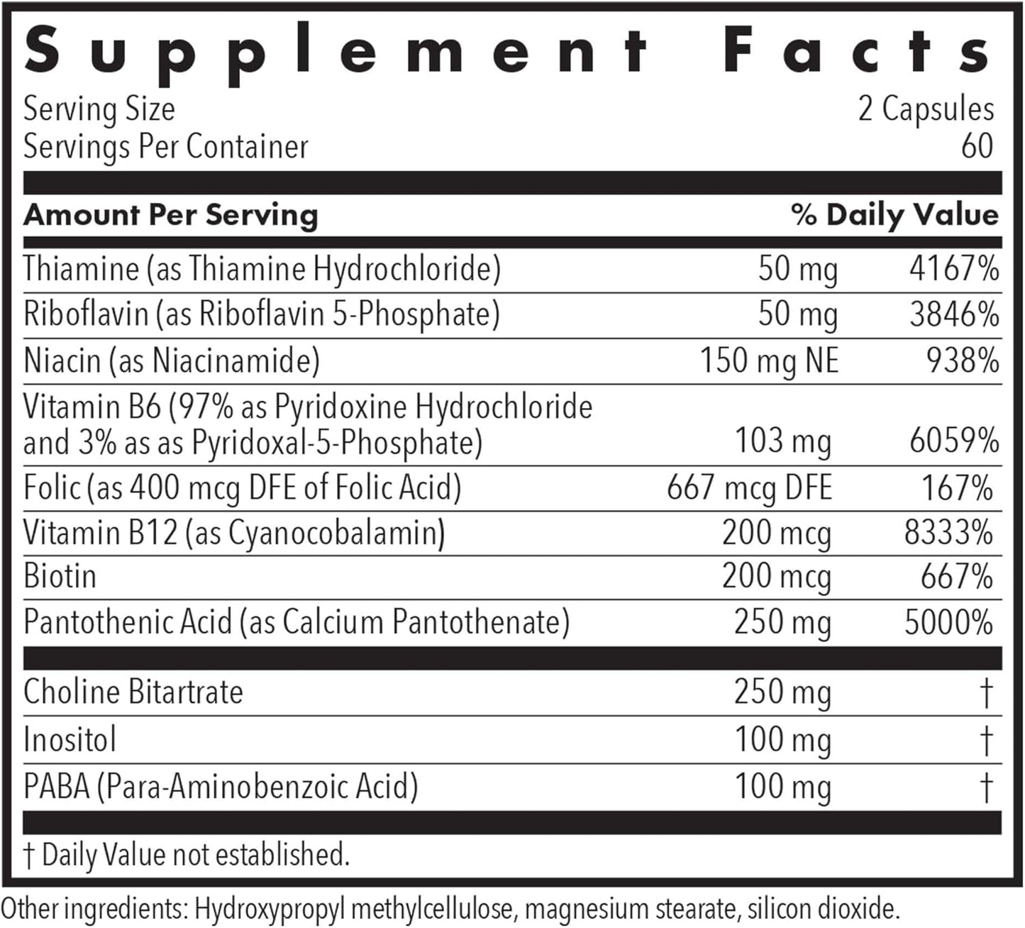 Allergy Research Group Super Vitamin B Supplement - B Vitamin Complex for Men & Women, with Vitamin B12 and B6, Vegetarian Capsules - 120 Count Nirvana Guru
