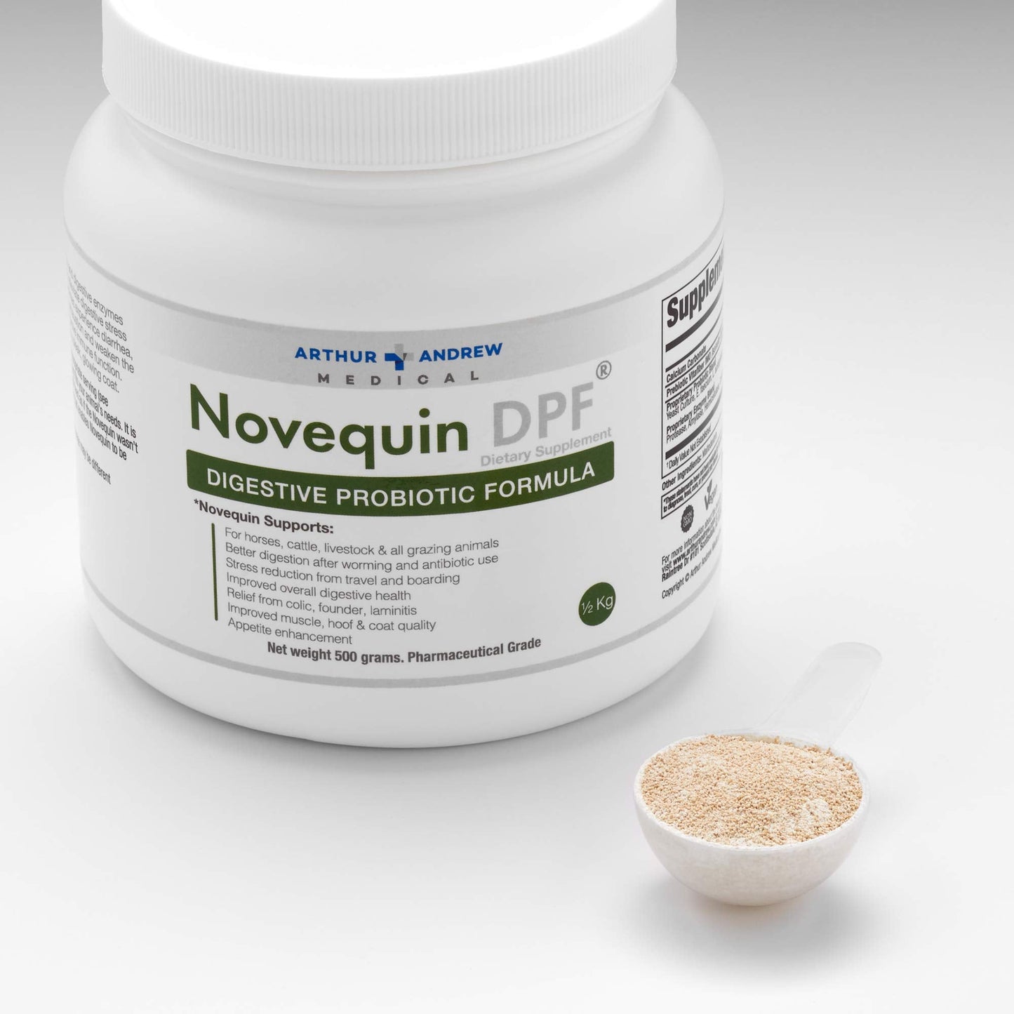 Arthur Andrew Medical, Novequin DPF, Digestive Probiotic Formula for Large Animals, Prebiotics, Probiotics, and Enzymes, Non-GMO, 1000 Grams Nirvana Guru