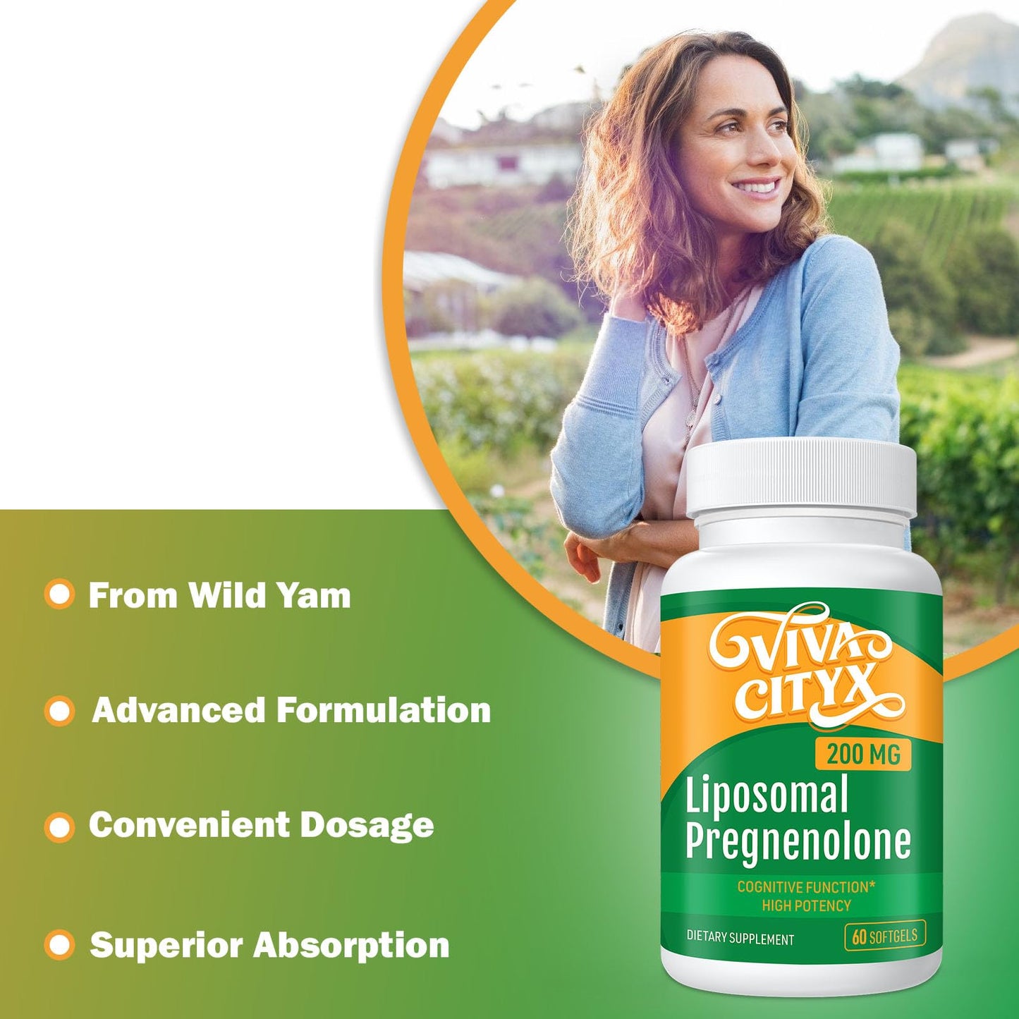 Pregnenolone 200 mg for Memory, Focus - Superior Absorption | from Wild Yam | Gluten-Free | 60 Capsules Nirvana Guru