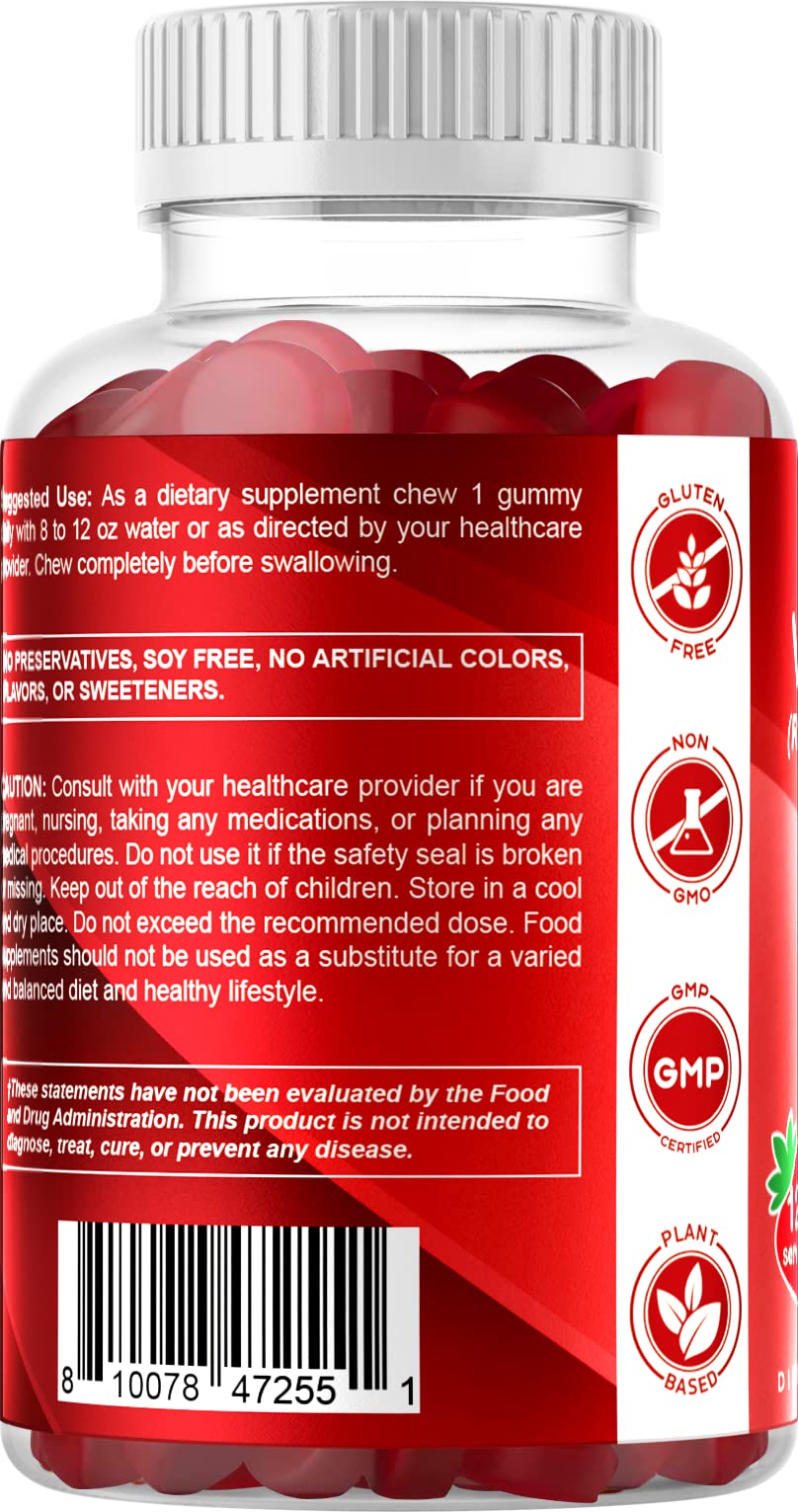 Vitamatic Sugar Free Vitamin A 25000 IU Gummies (Retinyl Palmitate) - Natural Strawberry Flavor - 120 Pectin Based Gummies (1 Bottle) Nirvana Guru
