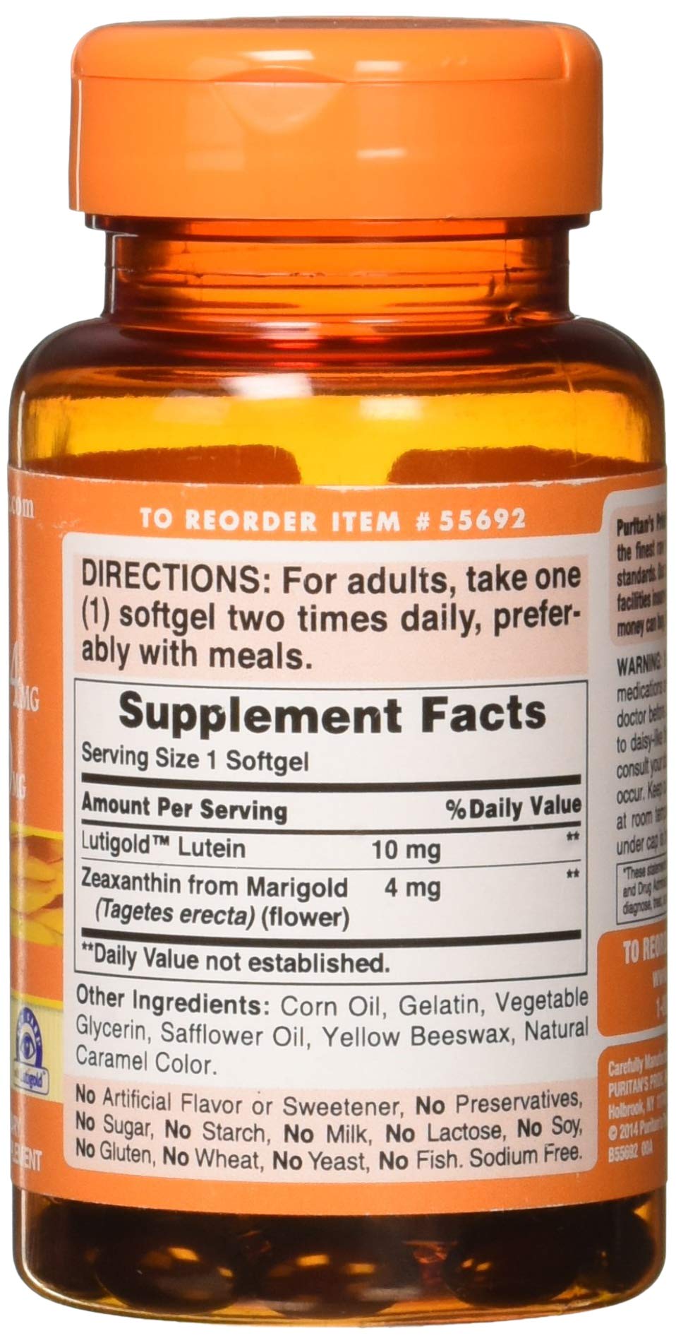 Puritan's Pride Premium Lutigold Lutein Carotenoid 40mg with Zeaxanthin for Men and Women, Dietary Supplement for Eye Health Support, 8 Month Supply, 120 Easy-to-Swallow Softgels Nirvana Guru