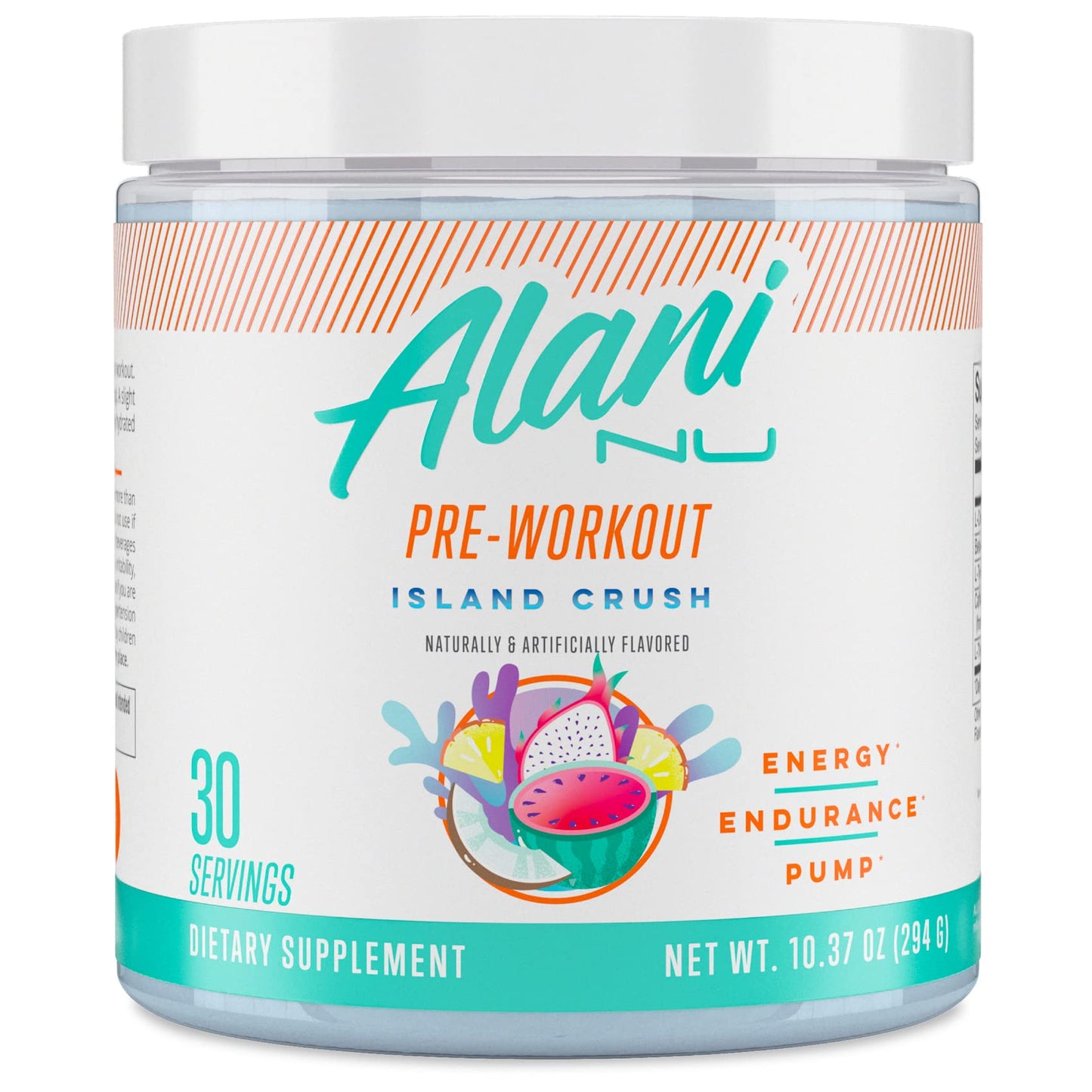 Alani Nu Pre Workout Powder Hawaiian Shaved ICE, Amino Energy Boost, Endurance Supplement, Sugar Free, 200mg Caffeine, L-Theanine, Beta-Alanine, L-Citrulline, 30 Servings Nirvana Guru