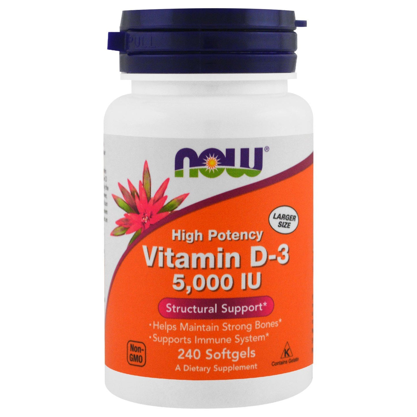 NOW Foods Supplements, Vitamin D-3 5,000 IU, High Potency, Structural Support*, 240 Softgels - Nirvana Guru
