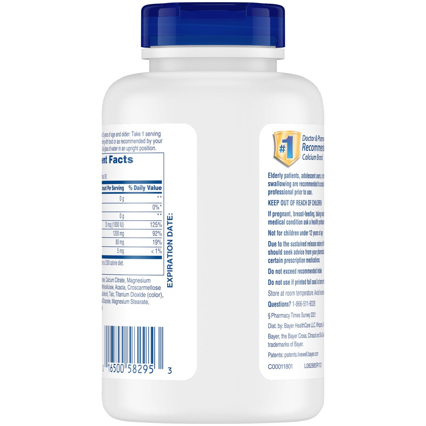 Citracal Slow Release 1200, 1200 mg Calcium Citrate with Vitamin D (1000 IU), Vitamin D3, Bone Health Support, Calcium Supplement for Ages 12+, 185 Count Nirvana Guru