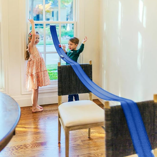 FlexTrack 5000 Flexible Race Car Track for Kids Toy with Suction Cups Compatible with Hot Wheels and Diecast 1/64th Cars and More 15 Feet Long Rolls Up Portable Racetrack (Racing Blue) Nirvana Guru