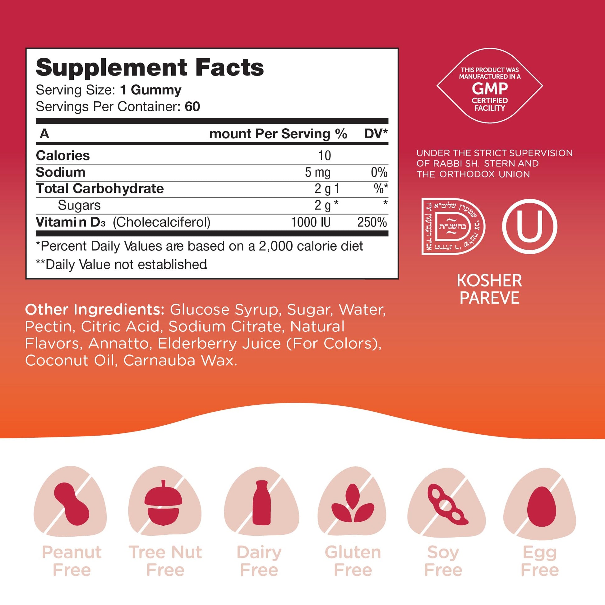 Zahler - Chapter One Vitamin D 3 1000 IU Gummies (60 Flavored Gummies) - Certified Kosher Chewable Vitamin D3 Gummies for Kids & Adults - VIT D3 Supplements - Made in USA Vitamin D Gummies - Nirvana Guru